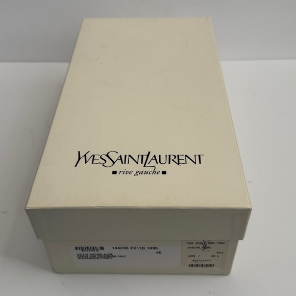 YSL Black & Ivory Lolita Dot Heeled Slides - Picture 11 of 12